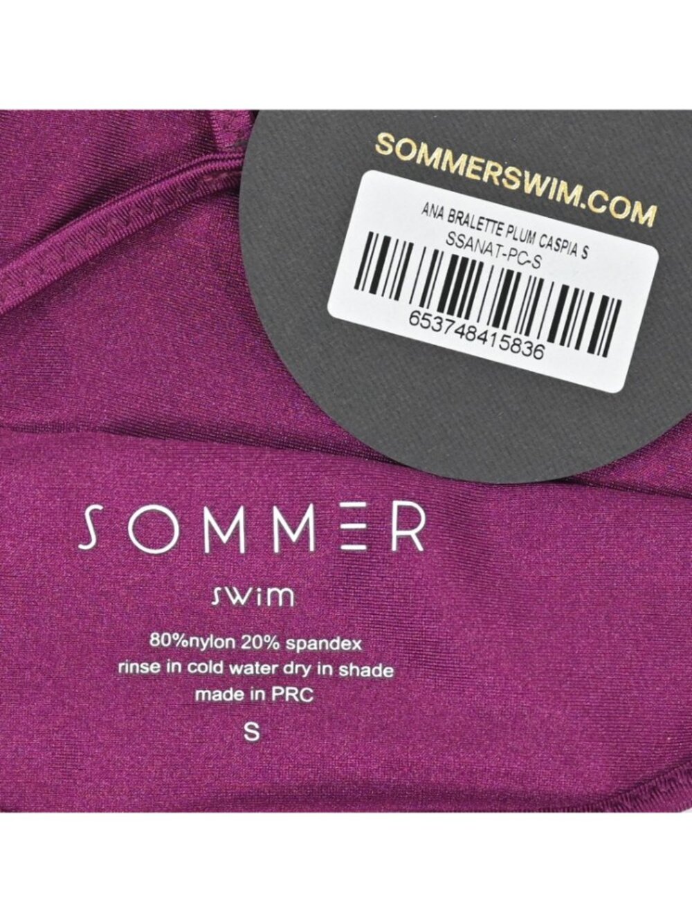 SOMMER Swim Ana Bralette Bikini Top in Plum Caspia - Picture 3 of 3